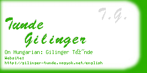 tunde gilinger business card